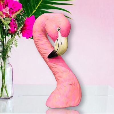 PRE-ORDER 10&quot; Pink Flamingo Vase Summer Decor