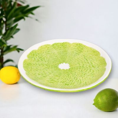 Lime Citrus Dolomite Plates Set Of 8 Summer Decor *SHIPS WITHIN 10 DAYS* NEW 2025