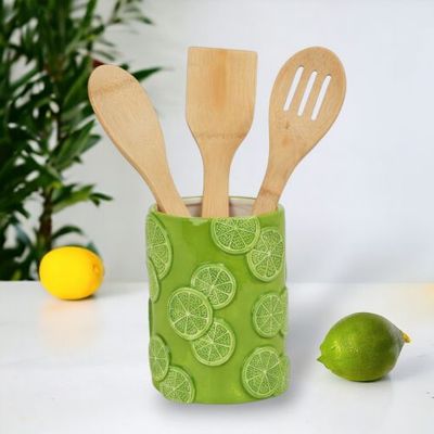 Lime Citrus Utensil Cup Summer Decor *SHIPS WITHIN 10 DAYS* NEW 2025