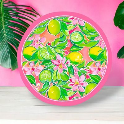 10.5&quot; Preppy Lemon Plates Set Of 8 Summer Decor *SHIPS WITHIN 10 DAYS* NEW 2025