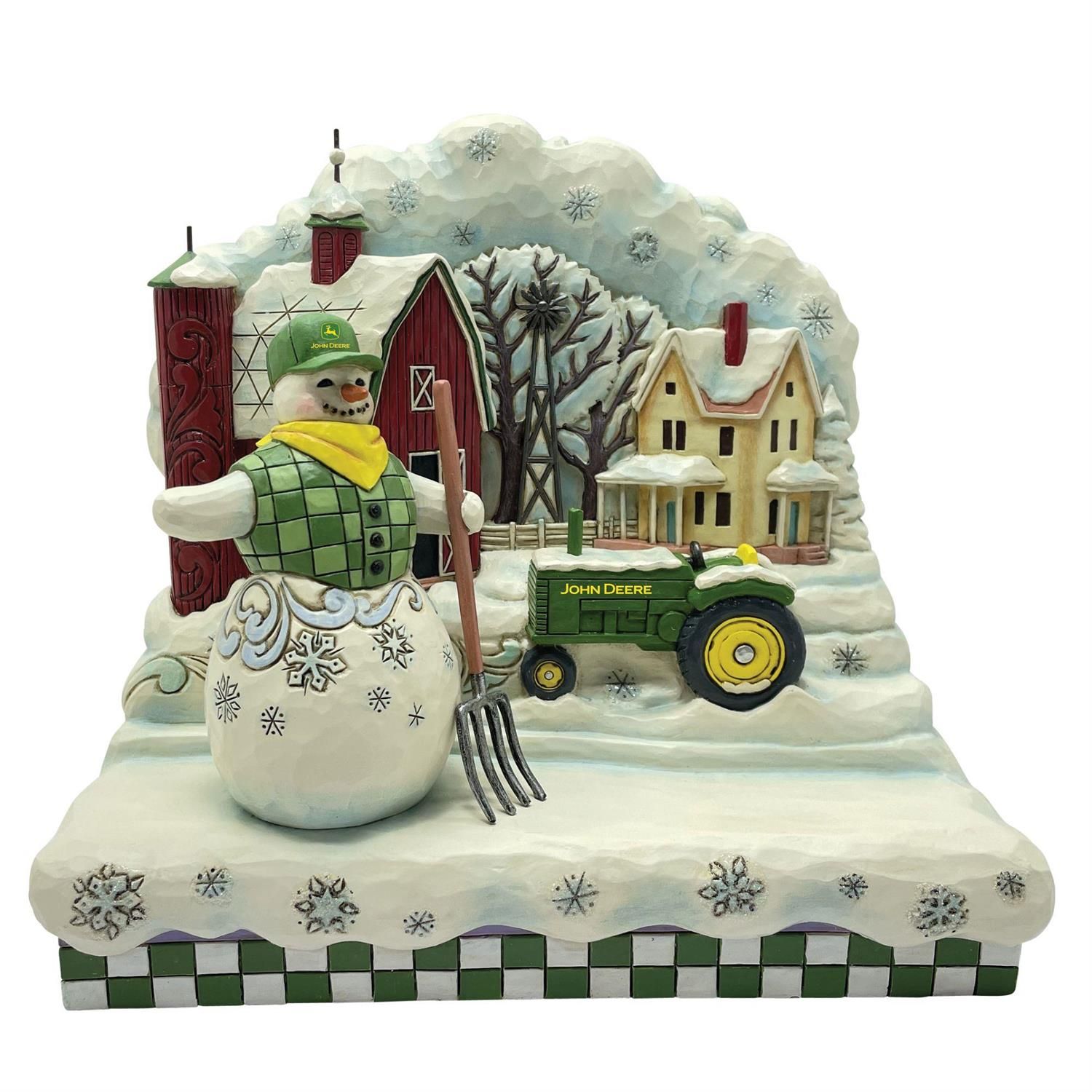 PRE-ORDER John Deere Snowman Layered Scene By: John Deere Jim Shore *SHIPS 8/2025* NEW 2025
