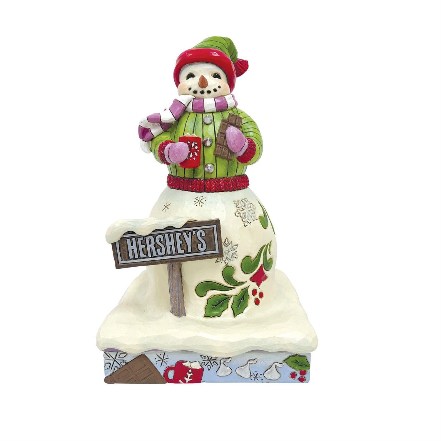 PRE-ORDER Snowman With Hershey Sign By: Hershey&#39;s Jim Shore *SHIPS 8/2025* NEW 2025