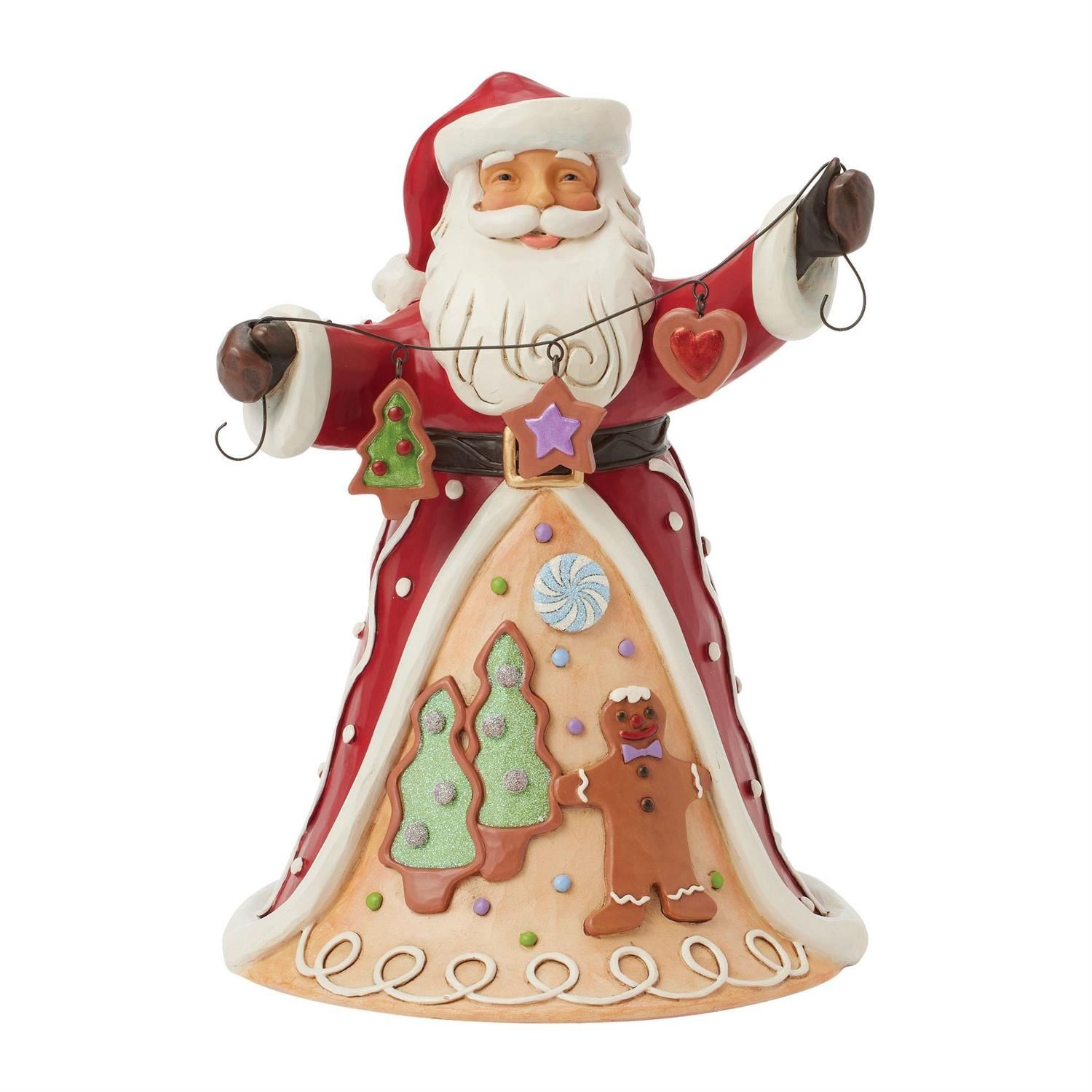 Sugar Cookie Charms&quot; Gingerbread Christmas Collection Santa Holding Cookie Garland By: Heartwood Creek Jim Shore *SHIPS WITHIN 10 DAYS* NEW 2025