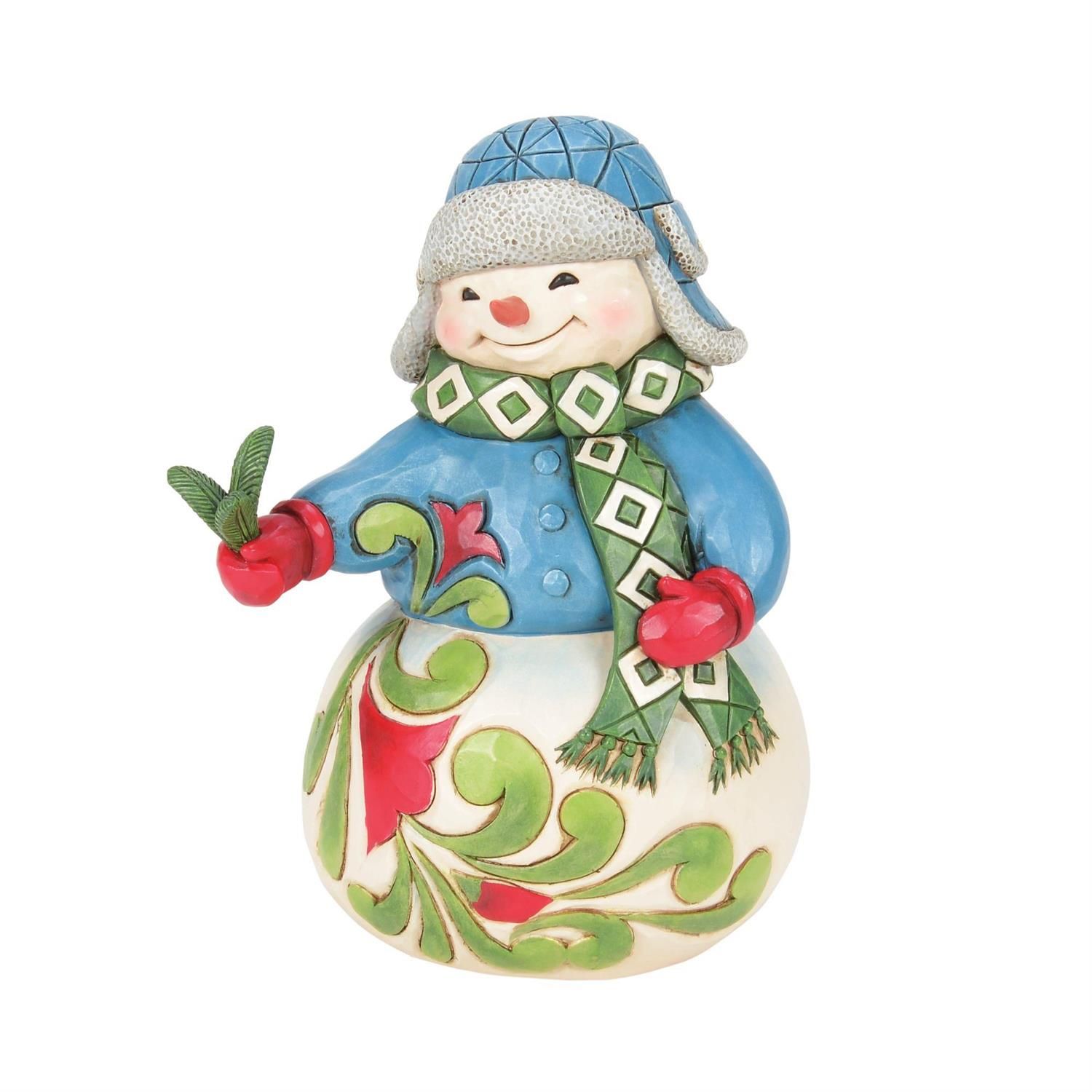 Wishing You a Cozy Christmas Snowmen Collection Snowmen Aviator Hat &amp; Sprigs By: Heartwood Creek Jim Shore *SHIPS WITHIN 10 DAYS* NEW 2025