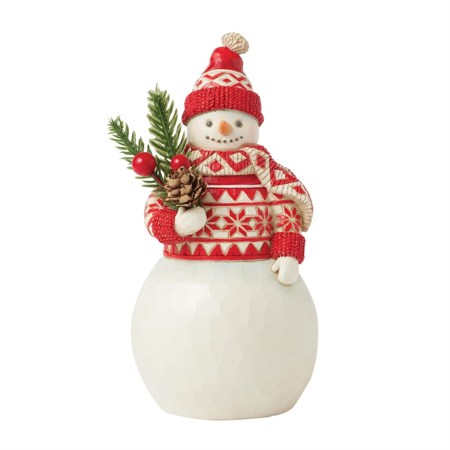 An Evergreen Twist Nordic Noel Collection Snowman Evergreen Sprig By: Heartwood Creek Jim Shore *SHIPS WITHIN 10 DAYS* NEW 2025