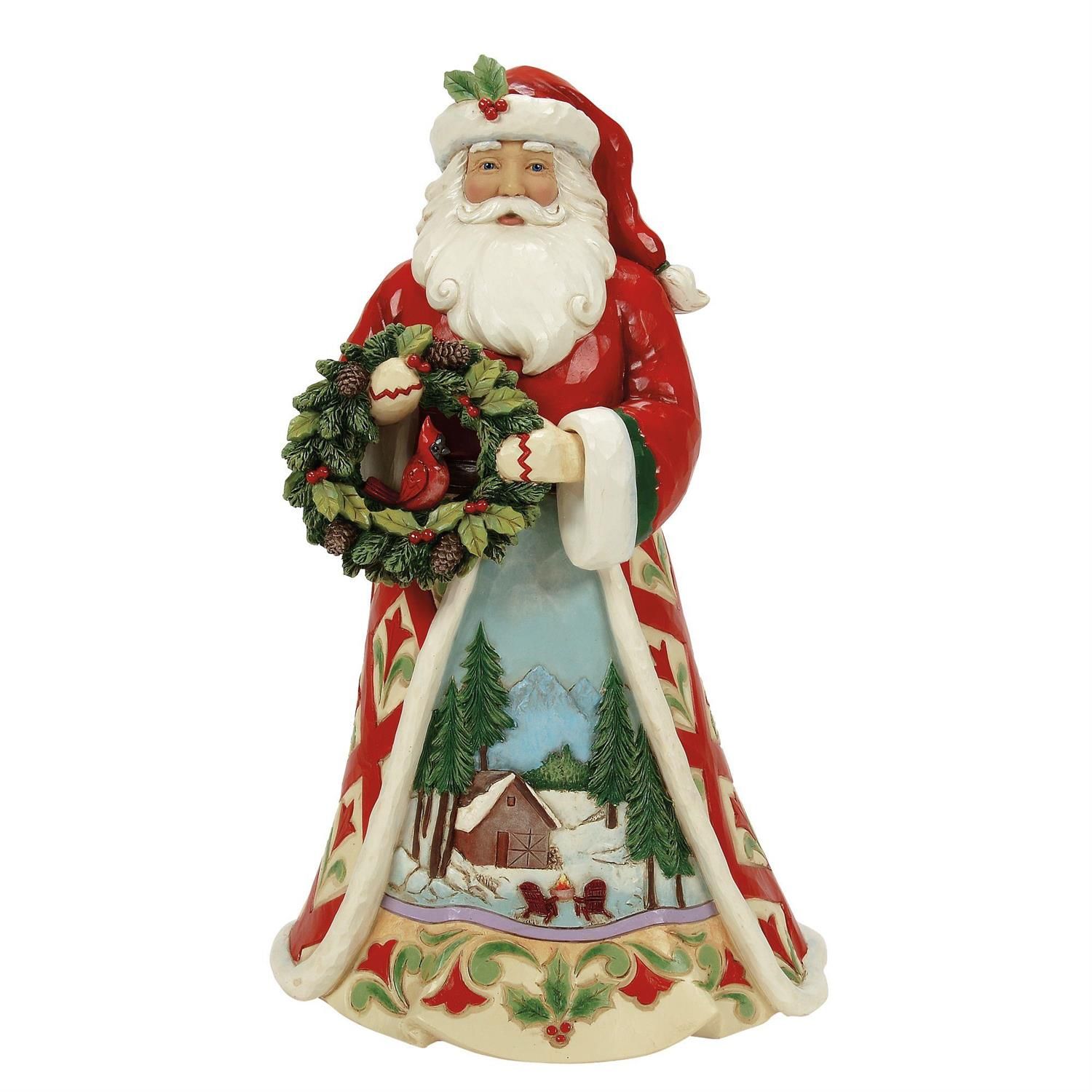 Christmas&#39;s Peaceful Retreat Christmas At The Lodge Collection Santa Wreath &amp; Scene By: Heartwood Creek Jim Shore *SHIPS WITHIN 10 DAYS* NEW 2025