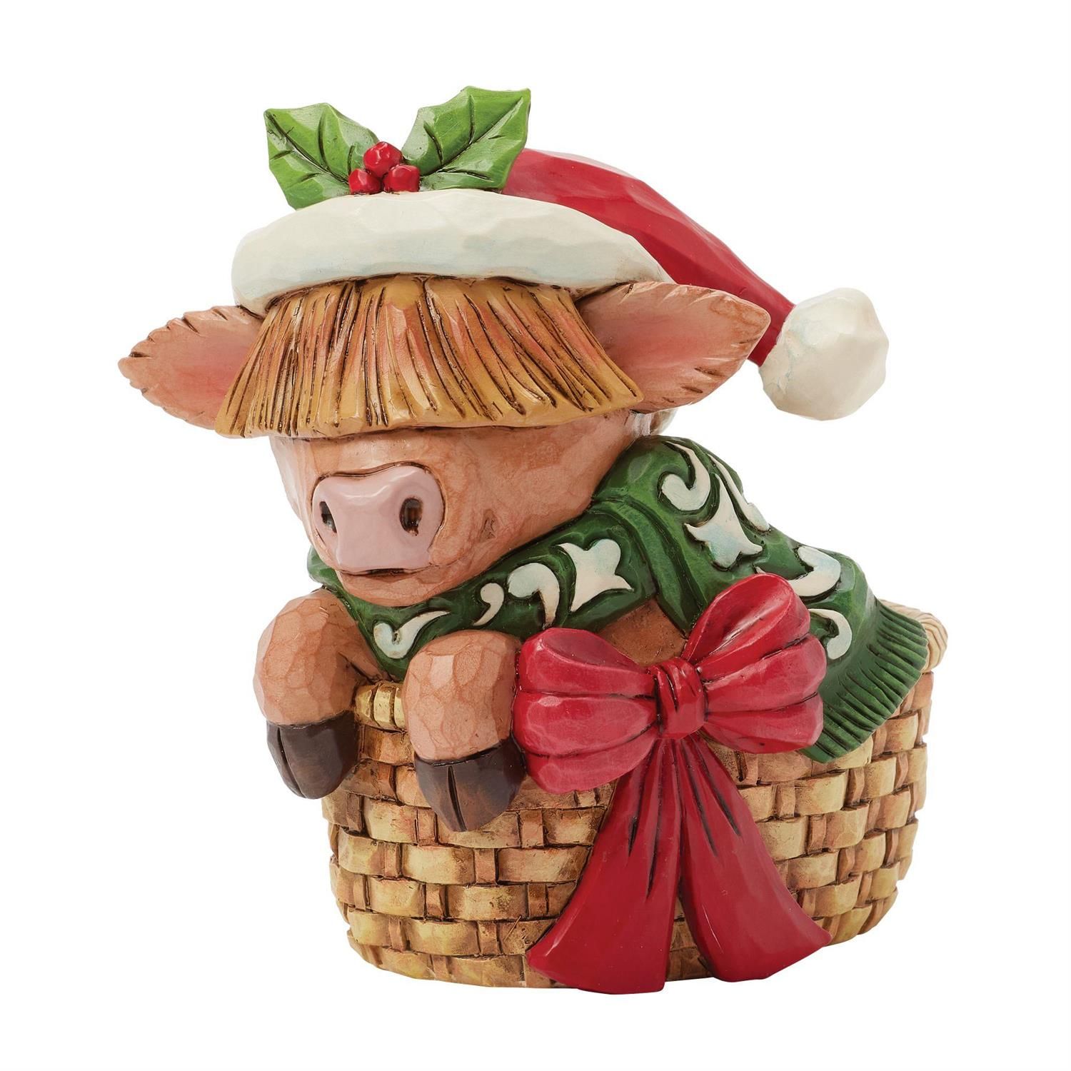 PRE-ORDER Highland Cow in Basket By: Heartwood Creek Jim Shore *SHIPS 9/2025* NEW 2025