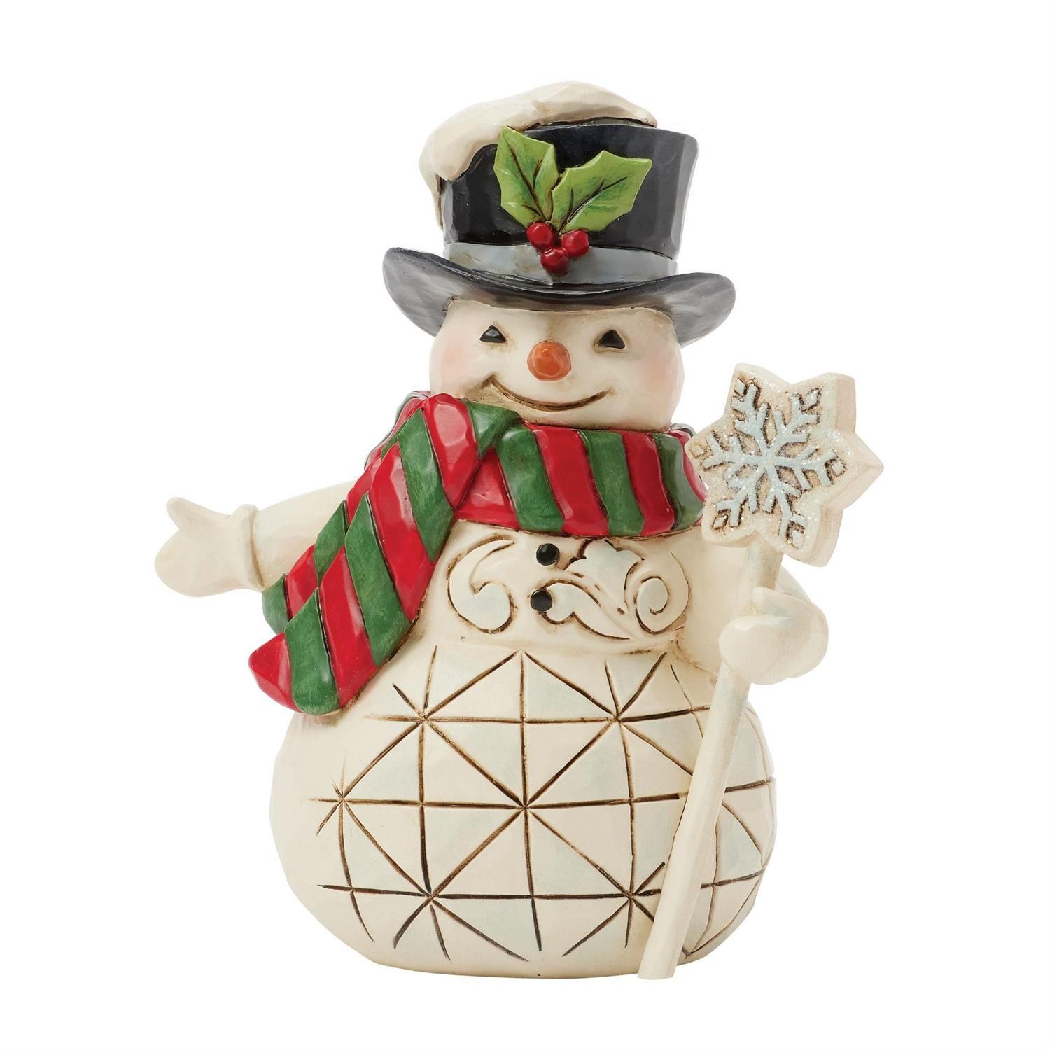 PRE-ORDER Snowman With Snowflake Cane By: Heartwood Creek Jim Shore *SHIPS 9/2025* NEW 2025