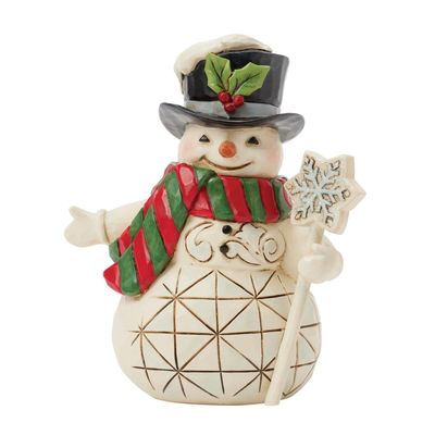PRE-ORDER Snowman With Snowflake Cane By: Heartwood Creek Jim Shore *SHIPS 9/2025* NEW 2025