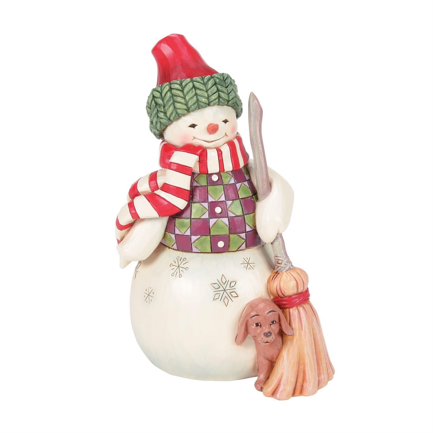 Swept in Love Snowman Collection Snowman with Dog Peeking By: Heartwood Creek Jim Shore *SHIPS WITHIN 10 DAYS* NEW 2025