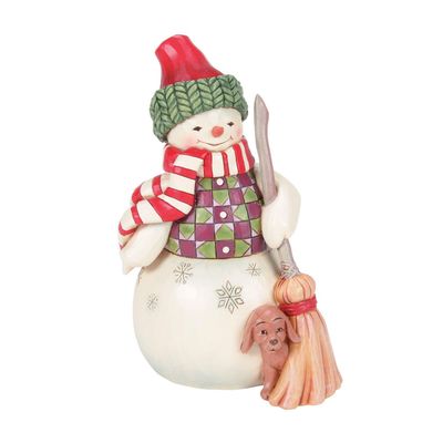 PRE-ORDER Swept in Love Snowman Collection Snowman with Dog Peeking By: Heartwood Creek Jim Shore *SHIPS 7/2025* NEW 2025
