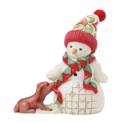Up to Snow Good Pint Collection Snowman with Dog &amp; Scarf By: Heartwood Creek Jim Shore *SHIPS WITHIN 10 DAYS* NEW 2025