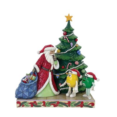 PRE-ORDER Santa With M&amp;M&#39;s Green &amp; Yellow Characters By: M&amp;M&#39;s Jim Shore *SHIPS 8/2025* NEW 2025