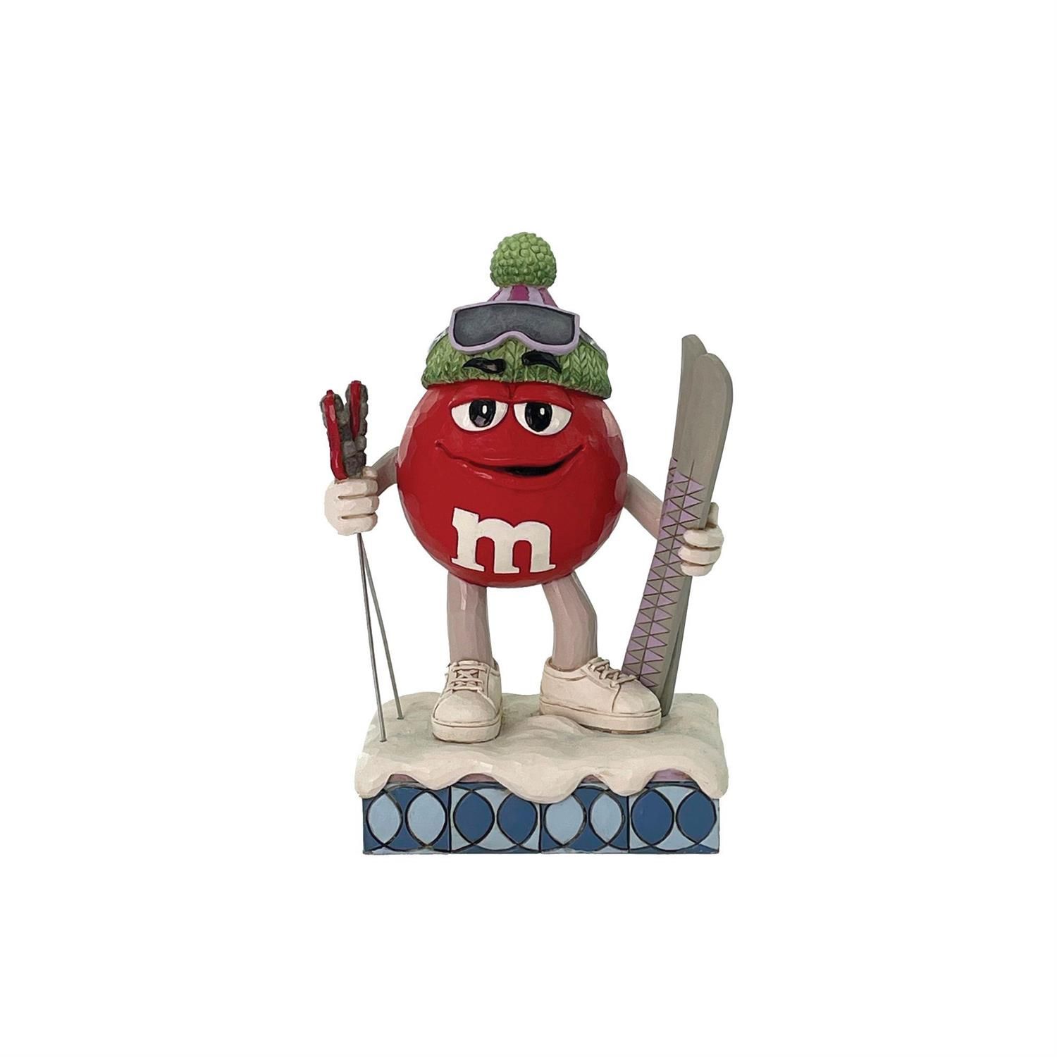 PRE-ORDER M&amp;M&#39;s Red Character With Skis By: M&amp;M&#39;s Jim Shore *SHIPS 8/2025* NEW 2025