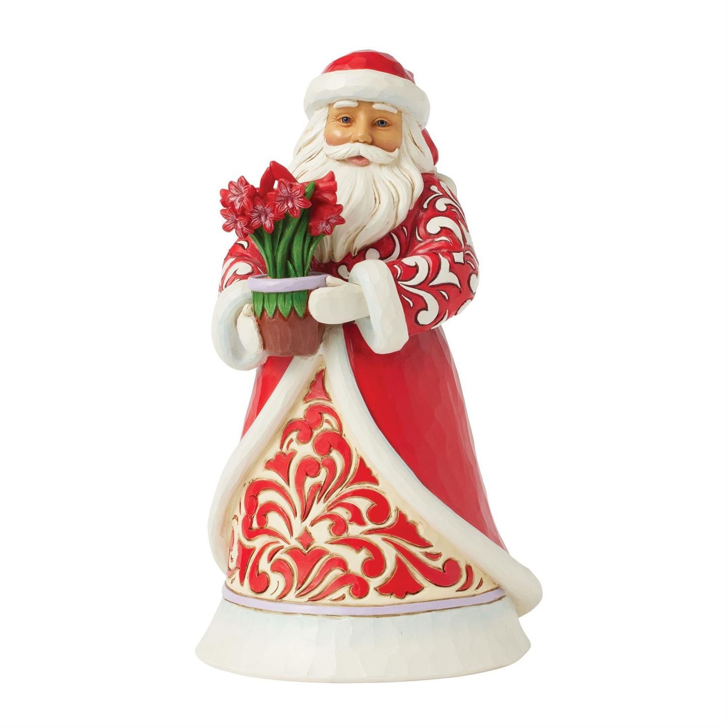 PRE-ORDER Blooms of the Season Santa Collection Santa with Blooming Amaryllis By: Heartwood Creek Jim Shore *SHIPS 9/2025* NEW 2025