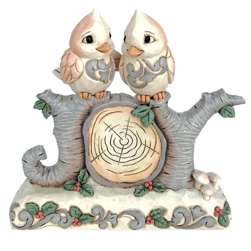 Nature's Joy White Woodland Collection Joy Word with Birds By: Heartwood Creek Jim Shore *SHIPS WITHIN 10 DAYS* NEW 2025