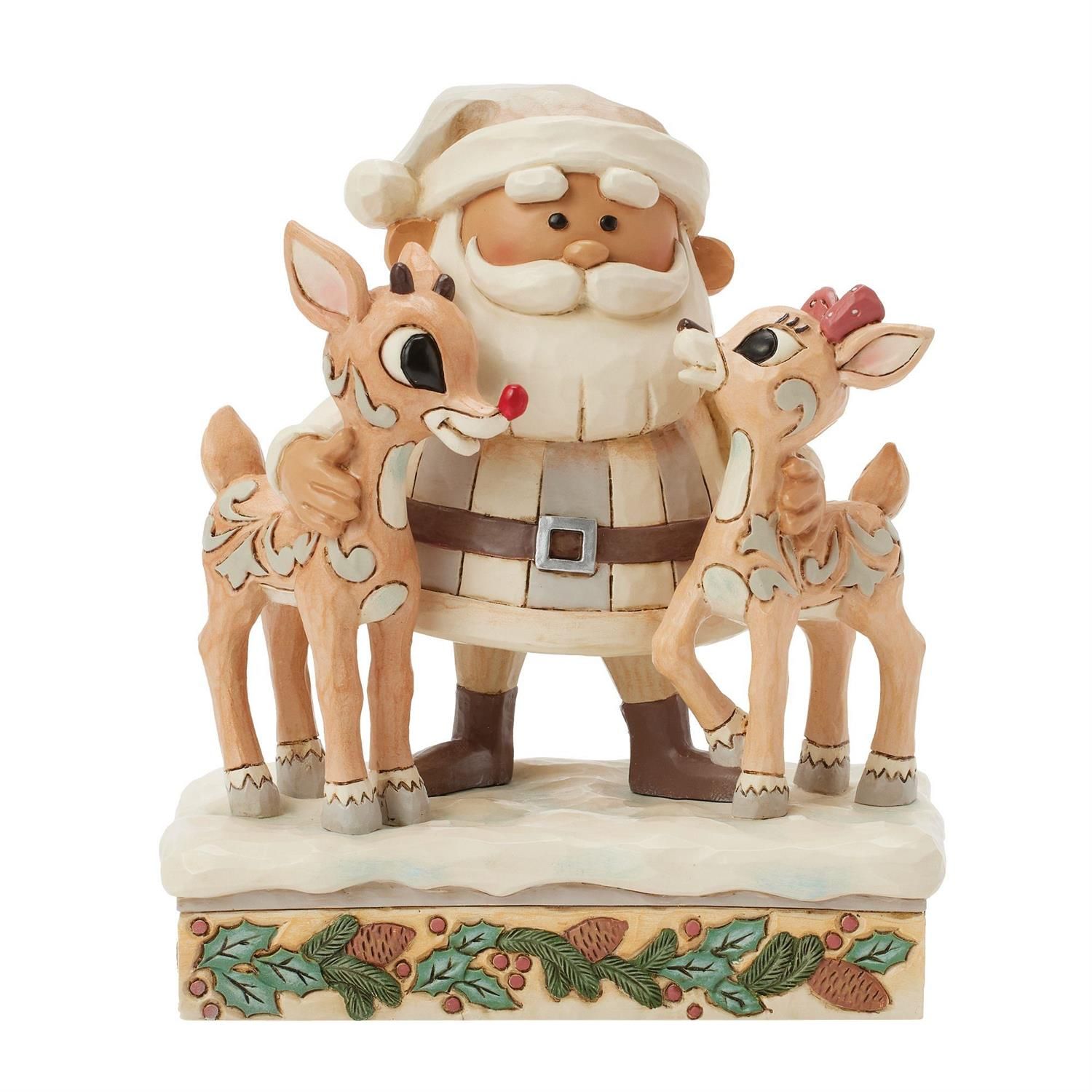 PRE-ORDER White Woodland Santa, Rudolph &amp; Clarice By: Rudolph Jim Shore *SHIPS 8/2025* NEW 2025
