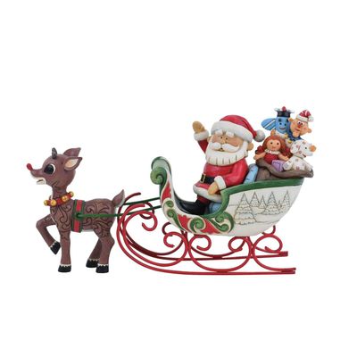PRE-ORDER Rudolph Pulling Santa In Sled By: Rudolph Jim Shore *SHIPS 8/2025* NEW 2025