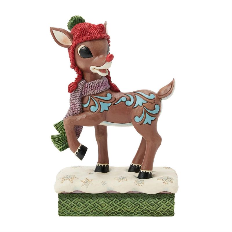 Rudolph with Knitted Hat By: Rudolph Jim Shore *SHIPS WITHIN 10 DAYS* NEW 2025