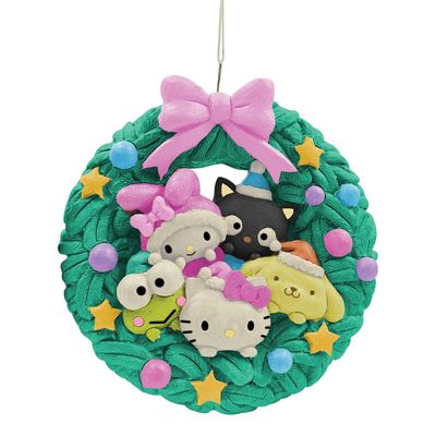 PRE-ORDER Hello Kitty &amp; Friends Wreath Ornament By: Sanrio Jim Shore *SHIPS 8/2025* NEW 2025