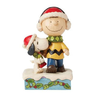 PRE-ORDER Charlie Brown &amp; Snoopy Wearing Scarfs By: Peanuts Jim Shore *SHIPS 8/2025* NEW 2025