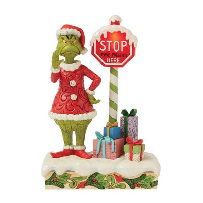 PRE-ORDER Grinch By LED Stop Sign By: The Grinch Jim Shore *SHIPS 7/2025* NEW 2025