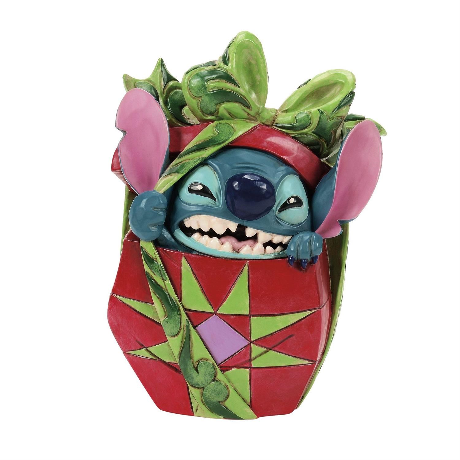 Holiday Mischief Stitch Tearing Present By: Disney Traditions Jim Shore NEW 2025