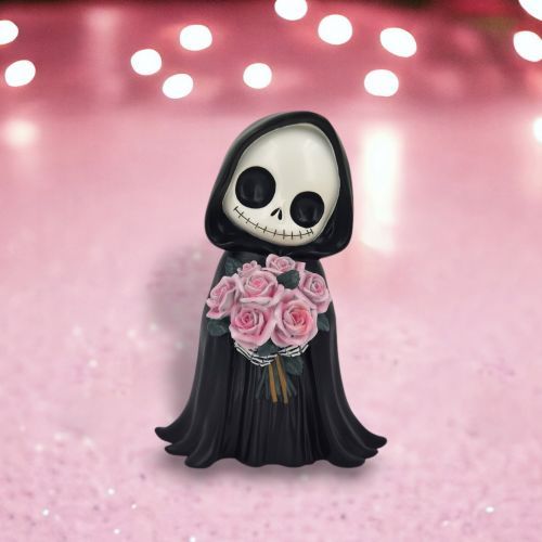 PRE-ORDER 14&quot; Booville Skeleton With Flowers Halloween Decor *SHIPS 7/2025* NEW 2025
