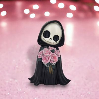 PRE-ORDER 14&quot; Booville Skeleton With Flowers Halloween Decor *SHIPS 7/2025* NEW 2025