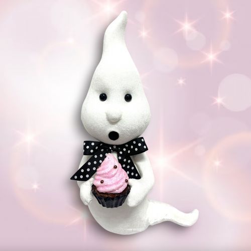PRE-ORDER 18&quot; White Ghost With Cupcake Halloween Decor *SHIPS 7/2025* NEW 2025