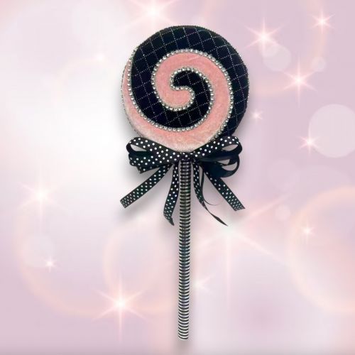 PRE-ORDER 19&quot; Pink Swirl Lollipop Picks Set Of 2 Halloween Decor *SHIPS 7/2025* NEW 2025