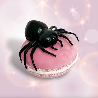 PRE-ORDER 7&quot; Pink Macaron With Spider Halloween Decor *SHIPS 7/2025* NEW 2025