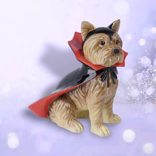 PRE-ORDER 14&quot; Vampire Yorkie Halloween Decor *SHIPS 7/2025* NEW 2025