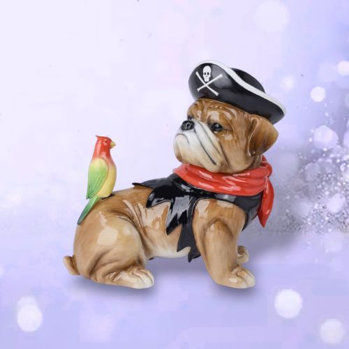 PRE-ORDER 18.5&quot; Pirate Bulldog Halloween Decor *SHIPS 7/2025* NEW 2025