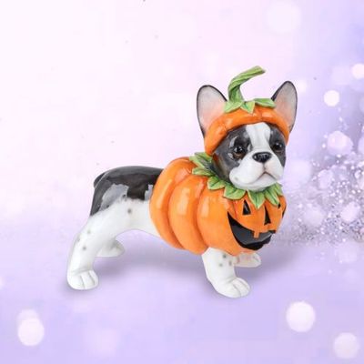 PRE-ORDER 17&quot; Pumpkin French Bulldog Halloween Decor *SHIPS 7/2025* NEW 2025