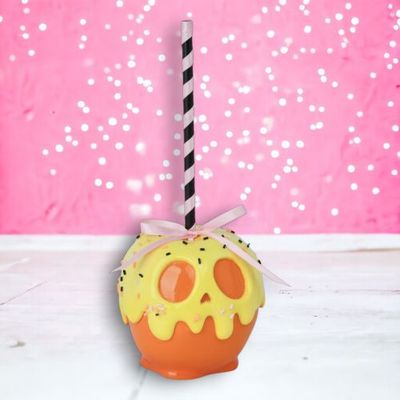 PRE-ORDER 9&quot; Orange Candy Apple Halloween Decor *SHIPS 7/2025* NEW 2025