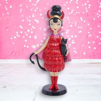 9&quot; Devil Mod Girl Halloween Decor  NEW 2025
