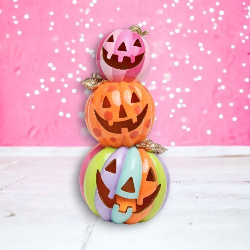 PRE-ORDER 28.5&quot; Pumpkin Stack Halloween Decor *SHIPS 7/2025* NEW 2025