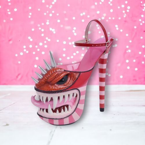PRE-ORDER 9&quot; Monster Pink Shoe Halloween Decor *SHIPS 7/2025* NEW 2025