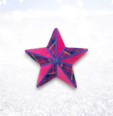 PRE-ORDER 15&quot; Purple Plaid Star Christmas Decor *SHIPS 8/2025* NEW 2025