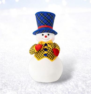 PRE-ORDER 25&quot; Yellow Plaid Snowman Christmas Decor *SHIPS 8/2025* NEW 2025