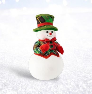 15&quot; Green Plaid Snowman Christmas Decor *SHIPS WITHIN 10 DAYS* NEW 2025