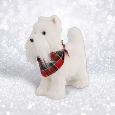 PRE-ORDER 14.5&quot; White Scotty Christmas Decor *SHIPS 8/2025* NEW 2025