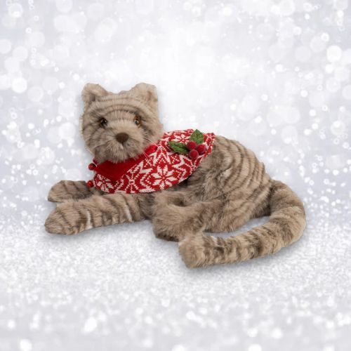 PRE-ORDER 12.5&quot; Cat Laying Christmas Decor *SHIPS 8/2025* NEW 2025