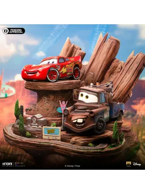 Pre-Order: Lightning Mcqueen &amp; Tow Mater - Cars - Deluxe Art Scale 1/10 Scale Statue By: Iron Studios *Ships 4th Quarter Winter of 2025*