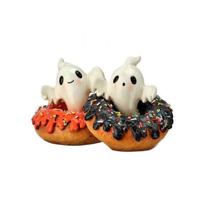 PRE-ORDER 7&quot; RESIN GHOST WITH DOUGHNUT Halloween Decor *SHIPS 8/2025* NEW 2025