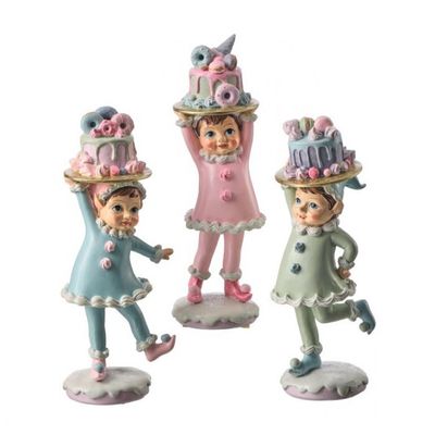 PRE-ORDER 8.5&quot; RESIN CHILDREN WITH DESSERTS SET OF 3 Christmas Decor *SHIPS 9/2025* NEW 2025