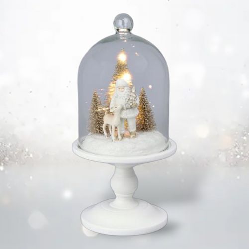 PRE-ORDER 12&quot; LED Santa In Cloche Christmas Decor *SHIPS 8/2025* NEW 2025