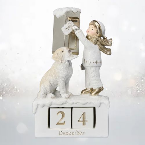 PRE-ORDER 8&quot; Child With Letter Advent Christmas Decor *SHIPS 8/2025* NEW 2025