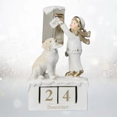 PRE-ORDER 8&quot; Child With Letter Advent Christmas Decor *SHIPS 8/2025* NEW 2025